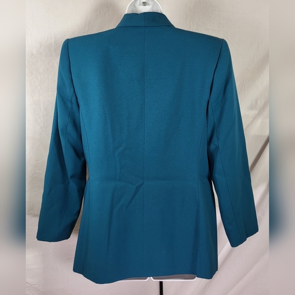 Vintage Teal Green Classic LE SUIT Pencil Skirt Suit - Size 8P - Picture 3 of 7